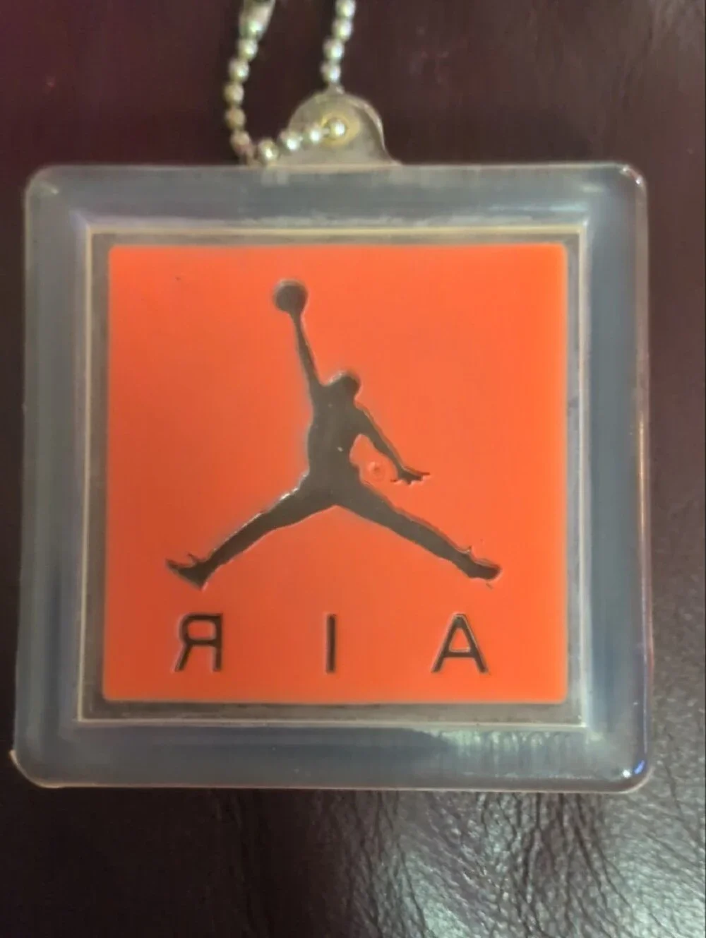 Jordan Nike Orange Jumpman AIR Square Pendant